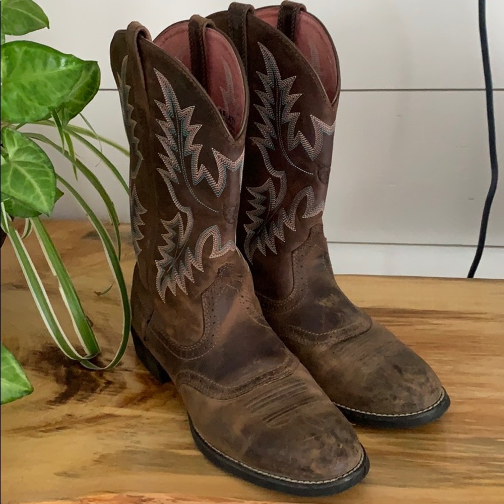 Ariat Stockman Saddle Vamp Cowgirl western Boot 10 - Picture 2 of 8